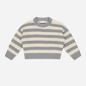 Striped Gray and Cream Sweater